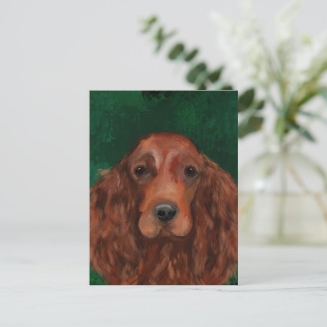 Postal Red Setter de Irlanda (Anverso de pie)