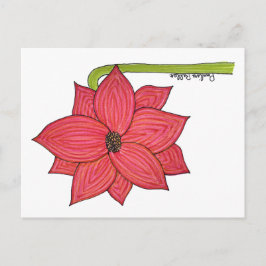 Postal Red Star Flower Postcard