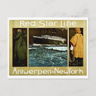 Postal Red Star Line Antwerpen a Nueva York