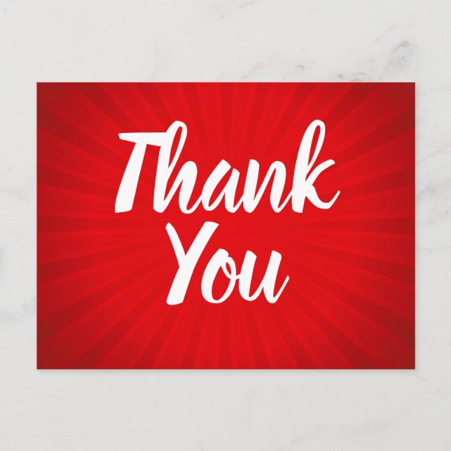Postal Red Sunburst Gracias (Anverso)
