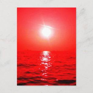 Postal Red Sunset Seascape