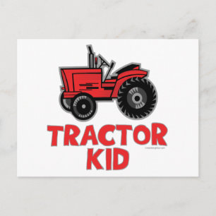Postal Red Tractor Kid