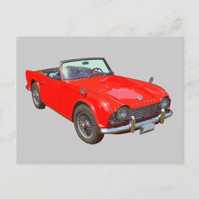 Postal Red Triumph Tr4 Sports Car (Anverso)