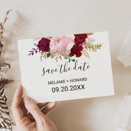 Postal Red Tropical and Romantic Save the Date Card