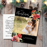 Postal Red Watercolor Floral Merry Christmas Photo<br><div class="desc">Celebrate the season with this beautiful postcard featuring your vertical photo surrounded by a gorgeous red watercolor floral design "Merry Christmas" in a script calligraphy text. Add a typed custom note/letter to the back or, if you'd like, delete the typed note and handwrite each postcard individually. Add your return address...</div>