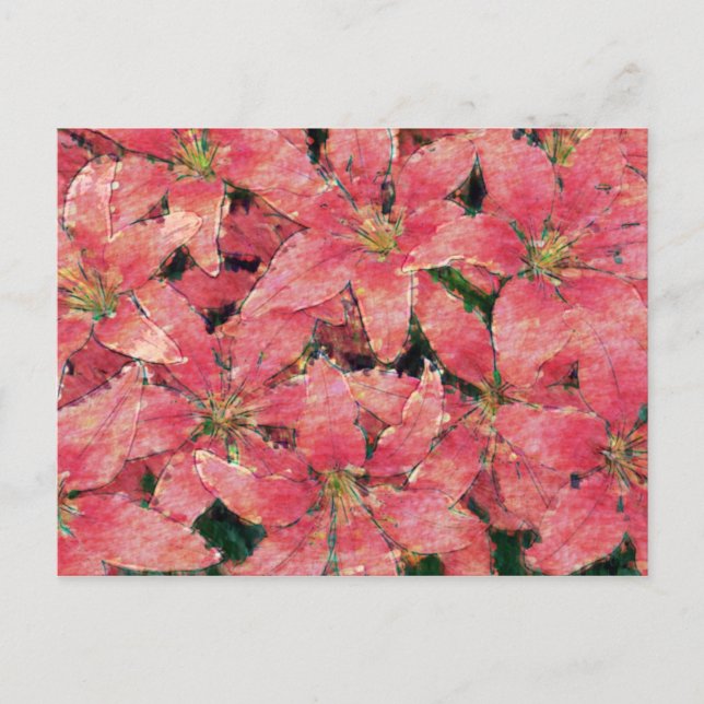 Postal Red Watercolor Lilies (Anverso)