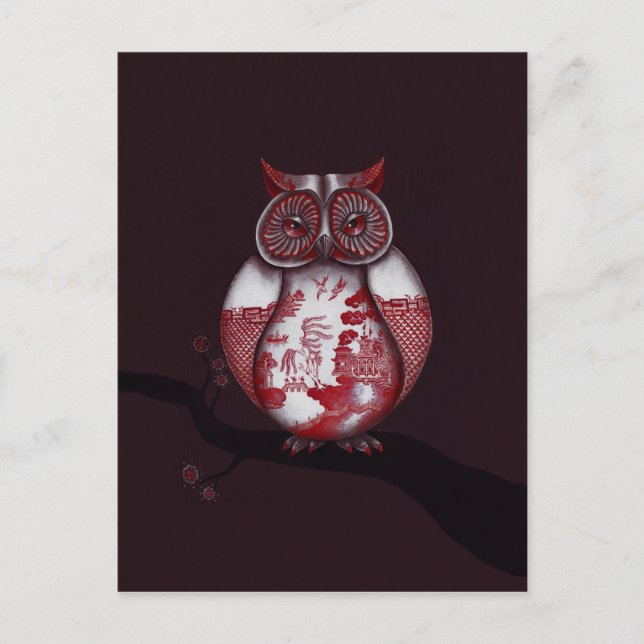 Postal Red Willow Owl (Anverso)