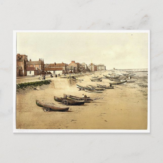 Postal Redcar, la explanada, Yorkshire, Inglaterra rara P (Anverso)