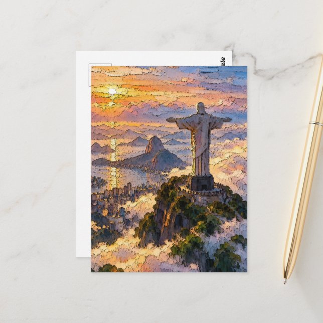 Postal Redentor sobre las nubes (Anverso/Reverso In Situ)
