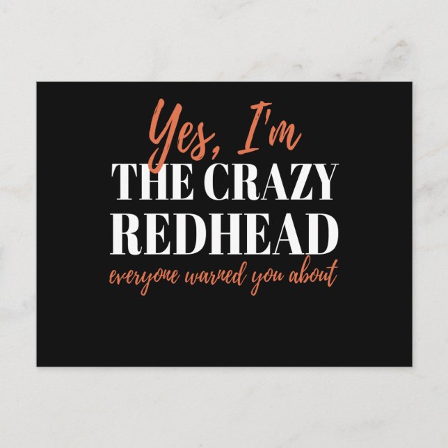 Postal Redhead Crazy Redhead Mc1r Red Hair (Anverso)