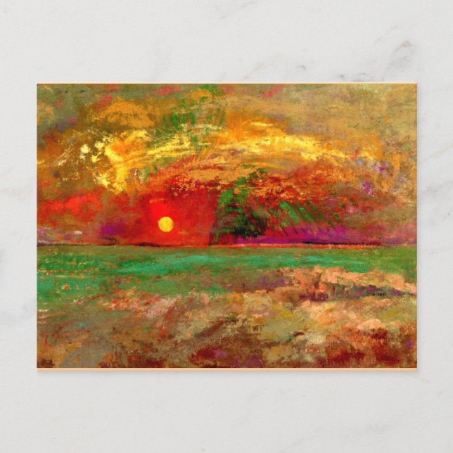 Postal Redon - El atardecer (Anverso)