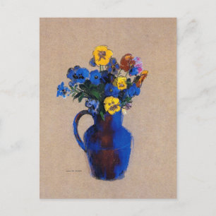 Postal Redon - Vase de las flores pansies,