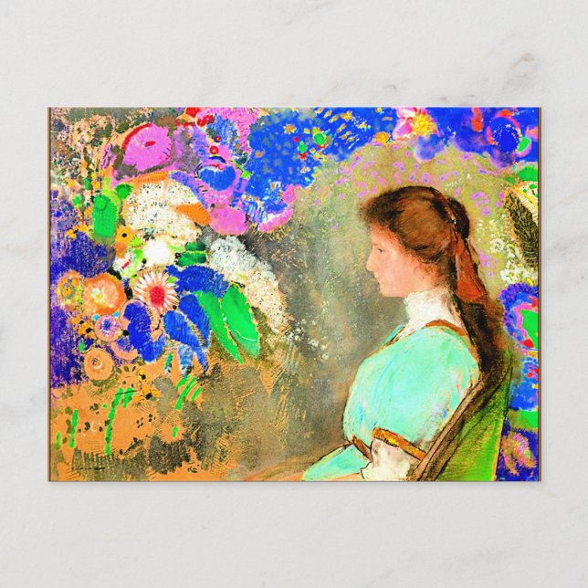 Postal Redon - Violette Heymann, pintura de arte fino (Anverso)