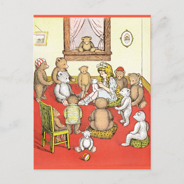 Postal Redondeo de osos de Teddy (Anverso)