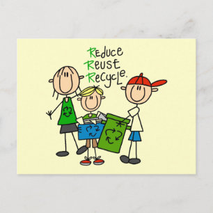 Postal Reducir, Reutilizar, Reciclar camisetas y regalos