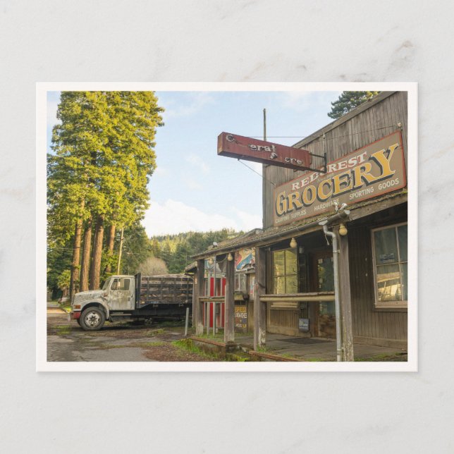 Postal Redwoods National Park Trees & Rustic Grocery (Anverso)
