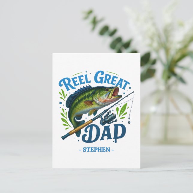 Postal Reel Great Dad - Pescado y marisco (Anverso de pie)