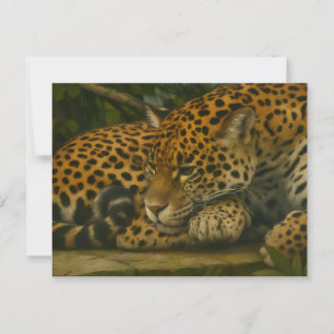 Postal Reflectivo Jaguar - Impresión de arte de vida salv