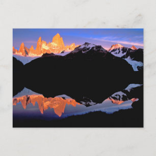 Postal Reflejado en lagos glaciales por Fitz Roy