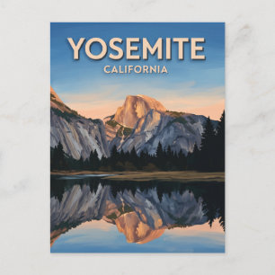 Postal Reflejo de Half Dome al atardecer Yosemite Califor