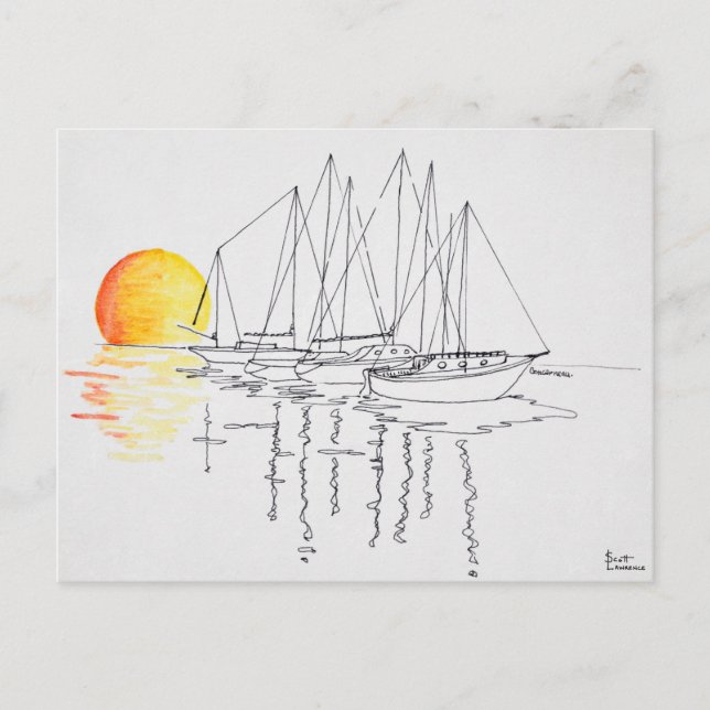 Postal Reflejo de velero | Concarneau, Bretaña (Anverso)