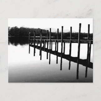 Postal Reflejos del muelle de madera: Derwentwater