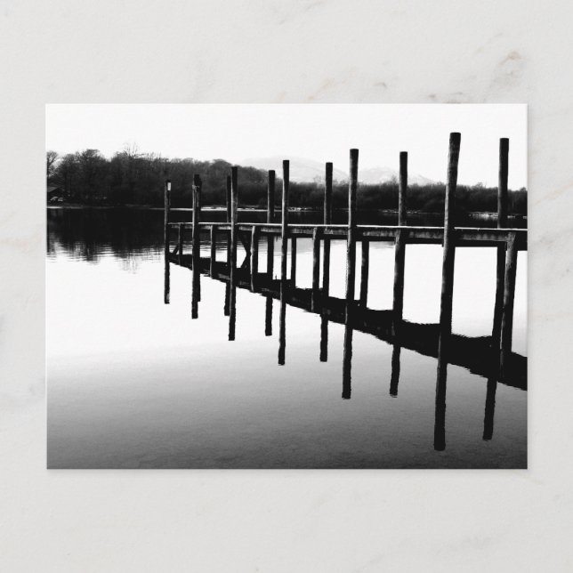 Postal Reflejos del muelle de madera: Derwentwater (Anverso)