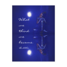 Reflexión de Buda azul místico con cita