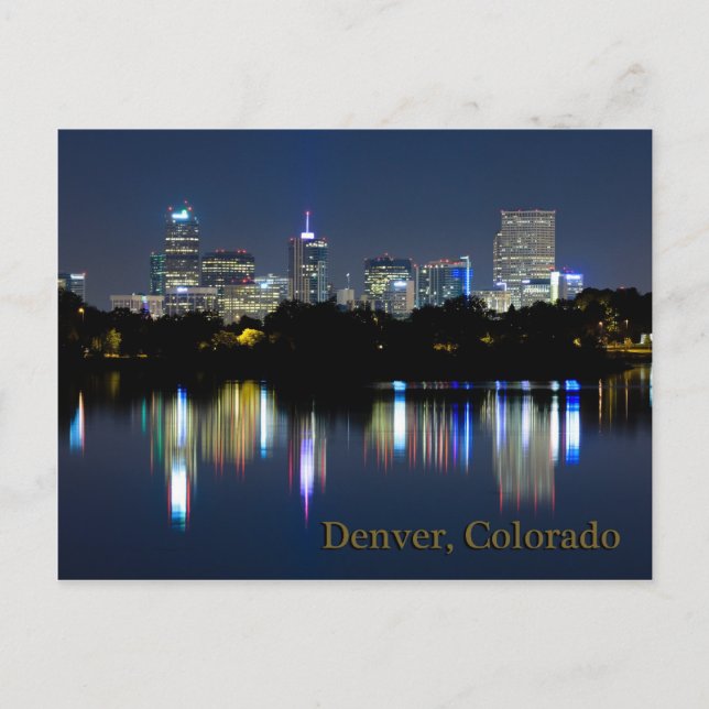 Postal Reflexión de la línea aérea nocturna de Denver (Anverso)