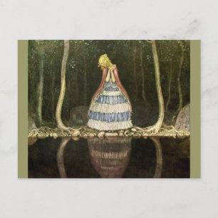 Postal Reflexión de la princesa en el estanque