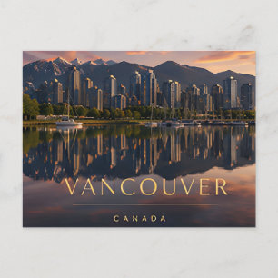 Postal Reflexión del agua de montaña de Vancouver Canadá