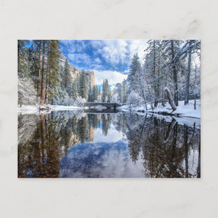 Postal Reflexión del invierno en Yosemite