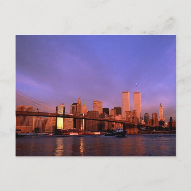 Postal Reflexión PC Twin Towers World Trade Center NYC (Anverso)
