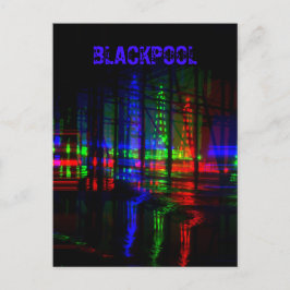 Postal Reflexión sobre el agua de la Torre Blackpool, roj