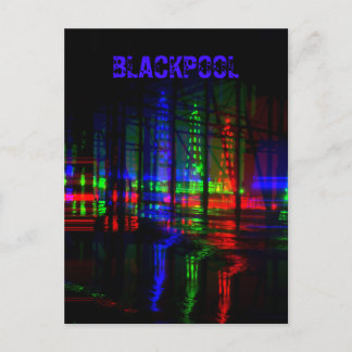 Postal Reflexión sobre el agua de la Torre Blackpool, roj