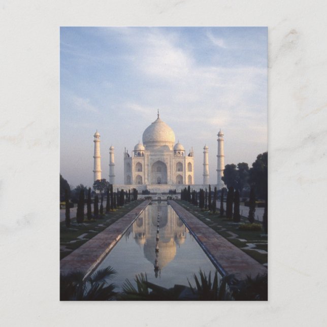 Postal Reflexión sobre el Taj Mahal en Agra, Uttar Prades (Anverso)