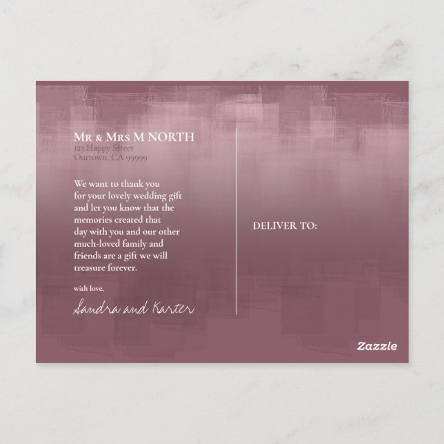 Postal Reflexiones acuáticas Gracias Mauve ID774 (Reverso)