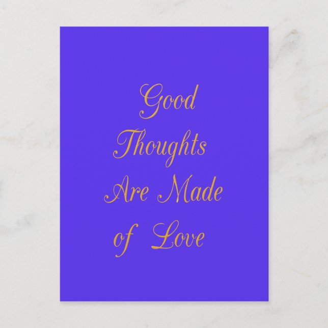 Postal Reflexiones benévolas: Buenos pensamientos de amor (Anverso)