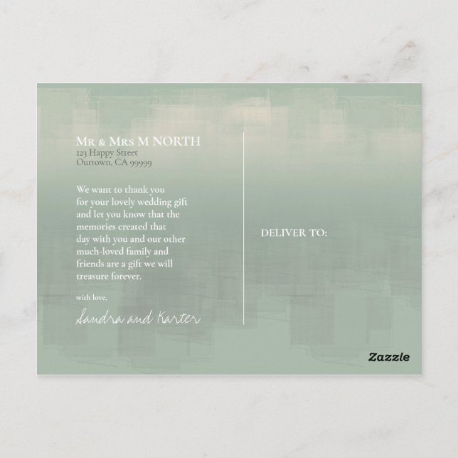 Postal Reflexiones de acuarela Gracias Sage ID774 (Reverso)