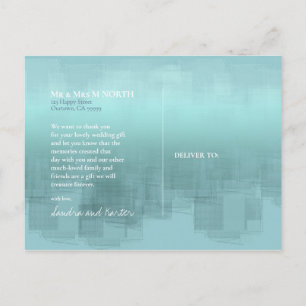 Postal Reflexiones de acuarela GraciasTeal ID774