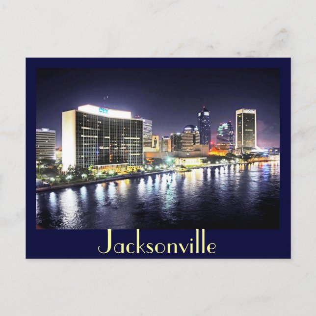 Postal Reflexiones de Jacksonville sobre el río (Anverso)
