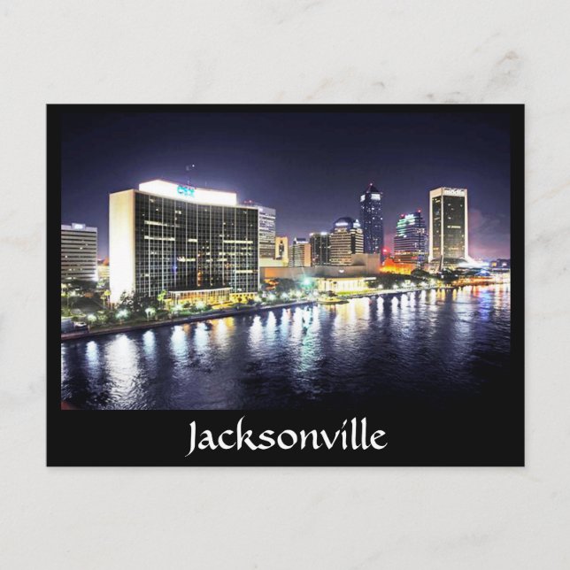 Postal Reflexiones de Jacksonville sobre el río (Anverso)