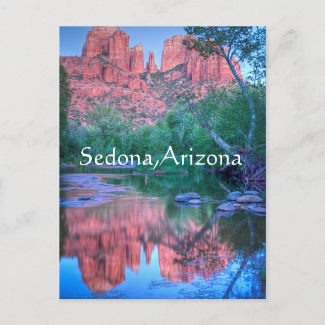 Postal Reflexiones de la roca de la catedral de Sedona, A (Anverso)