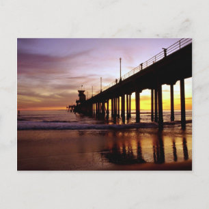 Postal Reflexiones de marea baja al atardecer, Huntington