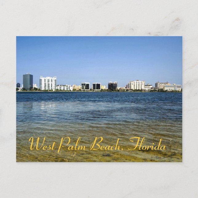 Postal Reflexiones de West Palm Beach desde Clear Lake (Anverso)