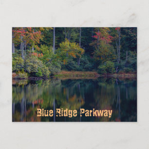 Postal Reflexiones sobre el estanque de otoño 