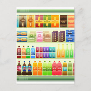 Postal refrigerios de productos de la plataforma de super