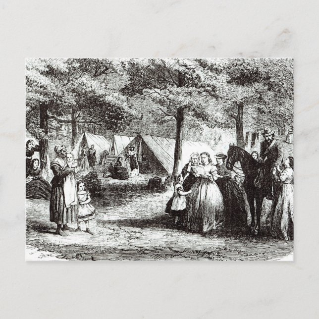 Postal Refugiados del sur acampando en el bosque (Anverso)