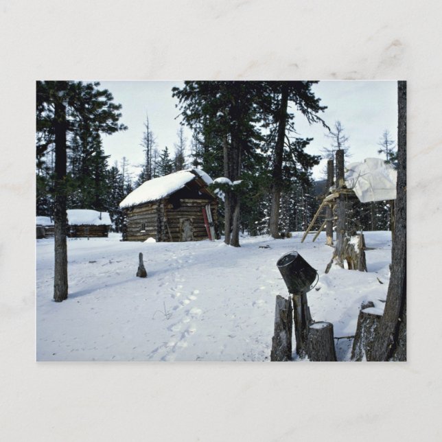Postal Refugio de Hunter, Invierno de Siberia (Anverso)