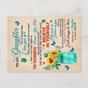 Postal Regalo a mi hija,Amante de las mariposas,Regalo de